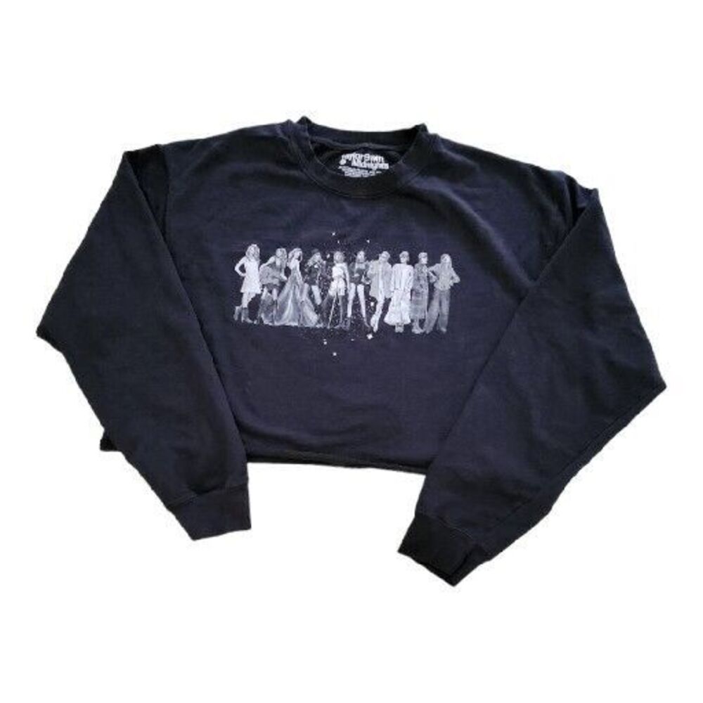 Taylor Swift Midnights 4X Off Black Crewneck Midnights‎ Crop Top Sweater Concert